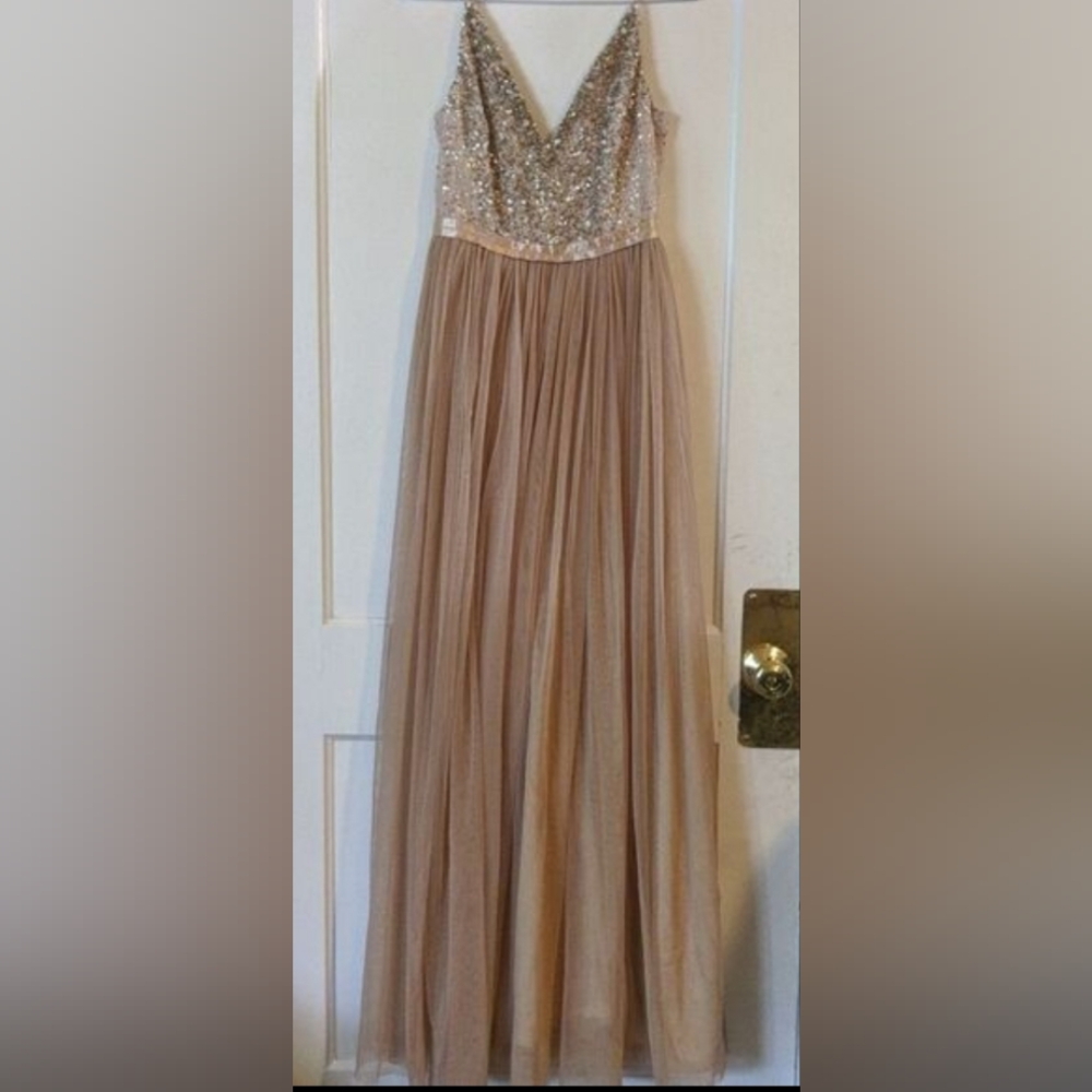 BHLDN Anthropologie Avery Champagne Dress Size 2 Fairy Whimsy Festival Wedding